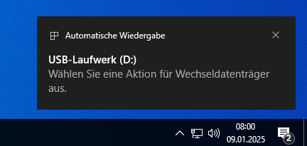 Windows erkennt das USB-Gerät